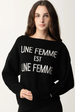 Pinko Pullover In Lana Una FemmeNERO/BIANCO