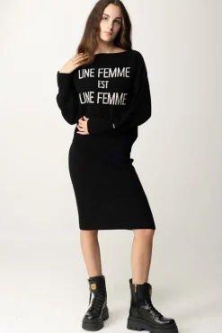 Pinko Pullover In Lana Una FemmeNERO/BIANCO