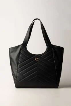 Pinko Shopper Bag TrapuntataNERO-ANTIQUE GOLD