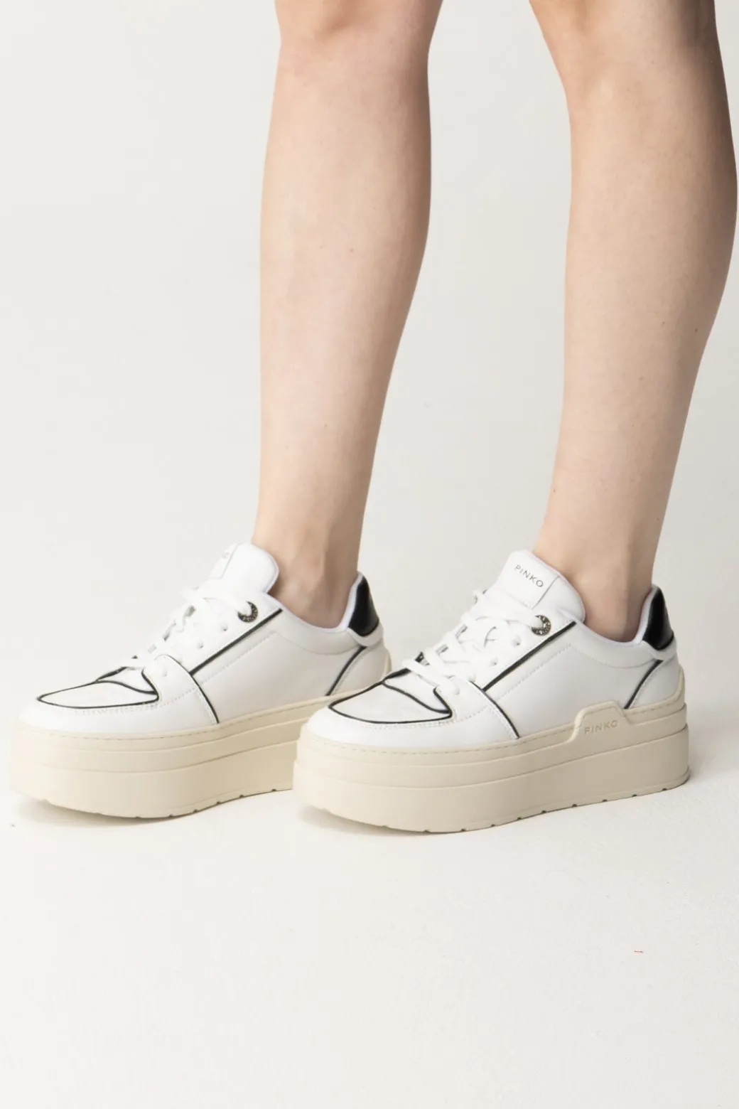 Pinko Sneakers Bicolore con PlatformBIANCO/NERO