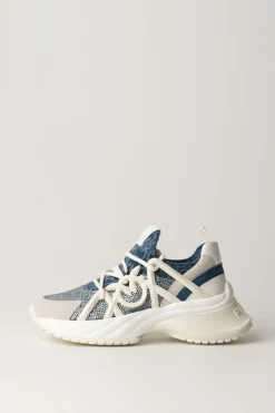 Pinko Sneakers con Logo e StrassBIANCO/DENIM