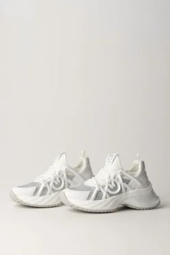 Pinko Sneakers con Logo e StrassBIANCO/CRYSTAL