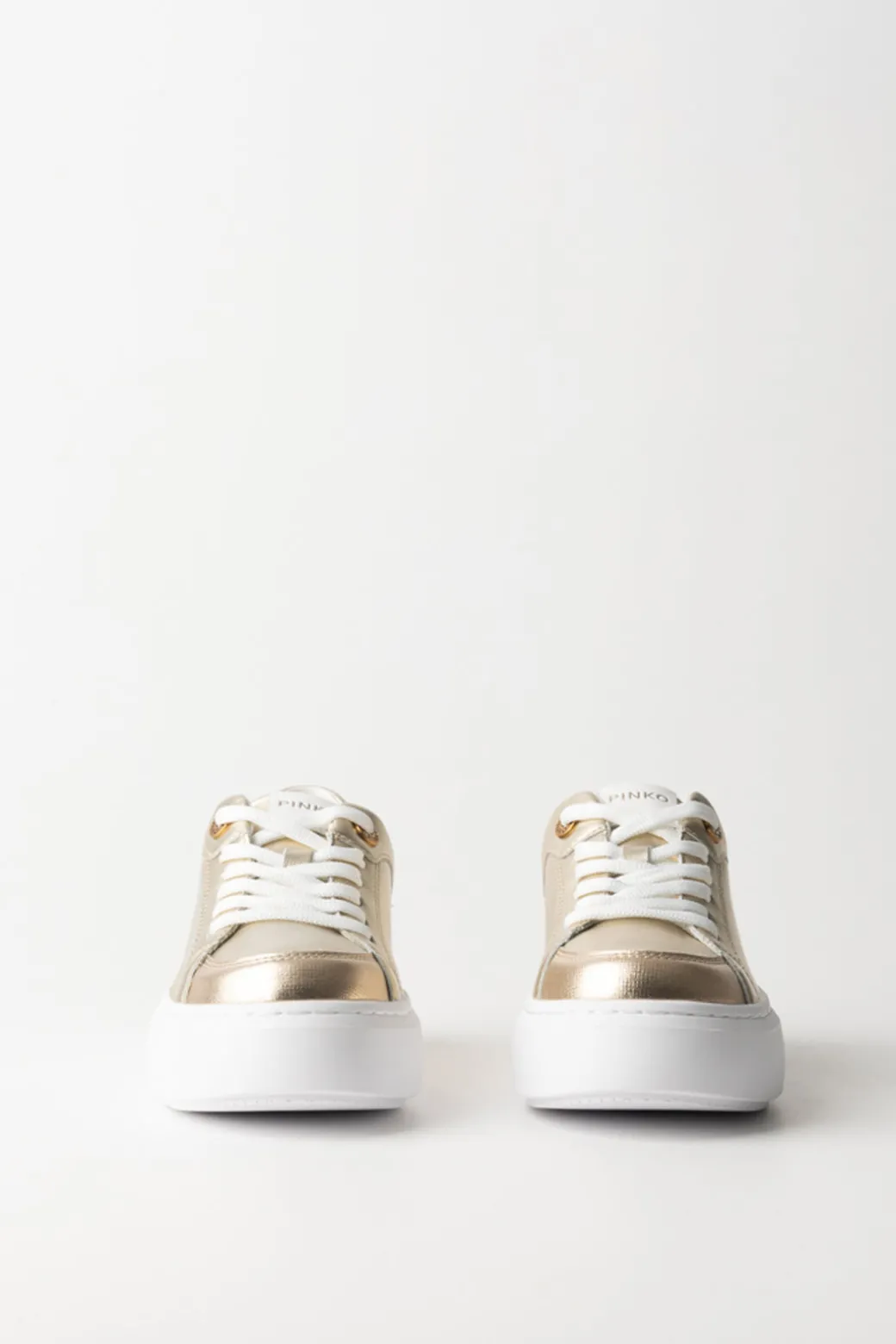 Pinko Sneakers Laminate con Platform LogatoPLATINO