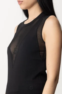 Pinko Top con Inserti In TulleNERO LIMOUSINE