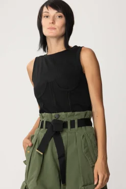 Pinko Top Effetto BustierNERO LIMOUSINE