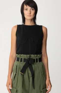 Pinko Top Effetto BustierNERO LIMOUSINE