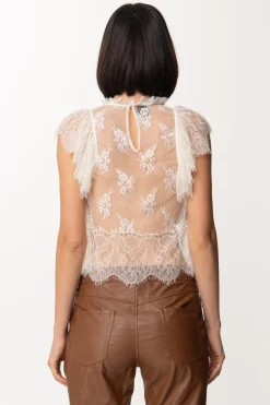 Pinko Top In Pizzo con FoderaBIANCO NEMBO