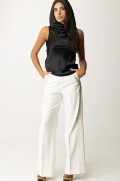 Pinko Top Satinato con DrappeggiNERO LIMOUSINE