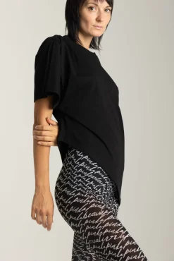 Pinko T-shirt Asimmetrica con ArricciatureNERO LIMOUSINE
