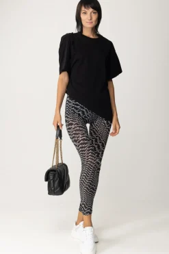 Pinko T-shirt Asimmetrica con ArricciatureNERO LIMOUSINE