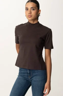 Pinko T-shirt Collo Alto con Ricamo LogoTESTA MORO