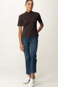 Pinko T-shirt Collo Alto con Ricamo LogoTESTA MORO