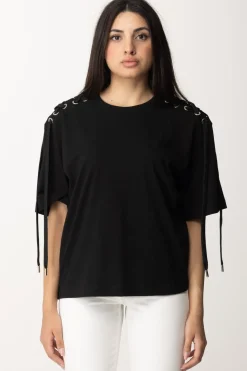 Pinko T-shirt con Lacci LateraliNERO LIMOUSINE