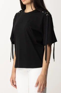 Pinko T-shirt con Lacci LateraliNERO LIMOUSINE