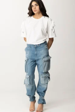 Pinko T-shirt con Lacci LateraliBIANCO BRILL.