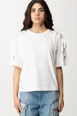 Pinko T-shirt con Lacci LateraliBIANCO BRILL.
