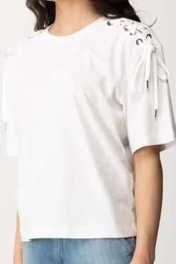 Pinko T-shirt con Lacci LateraliBIANCO BRILL.