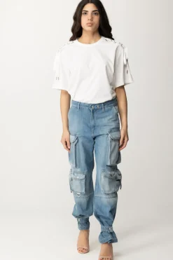 Pinko T-shirt con Lacci LateraliBIANCO BRILL.