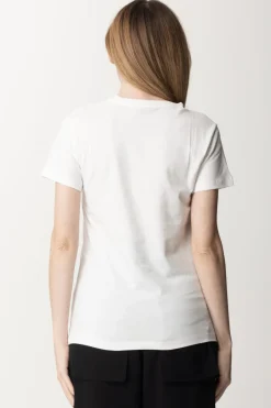 Pinko T-shirt con Ricamo CuoriBIANCO SETA