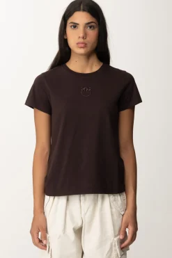 Pinko T-shirt con Ricamo Love BirdsMARRONE