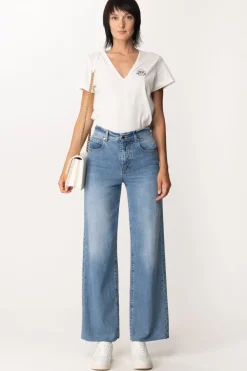 Pinko T-shirt con Scollo a V e LogoWHITE