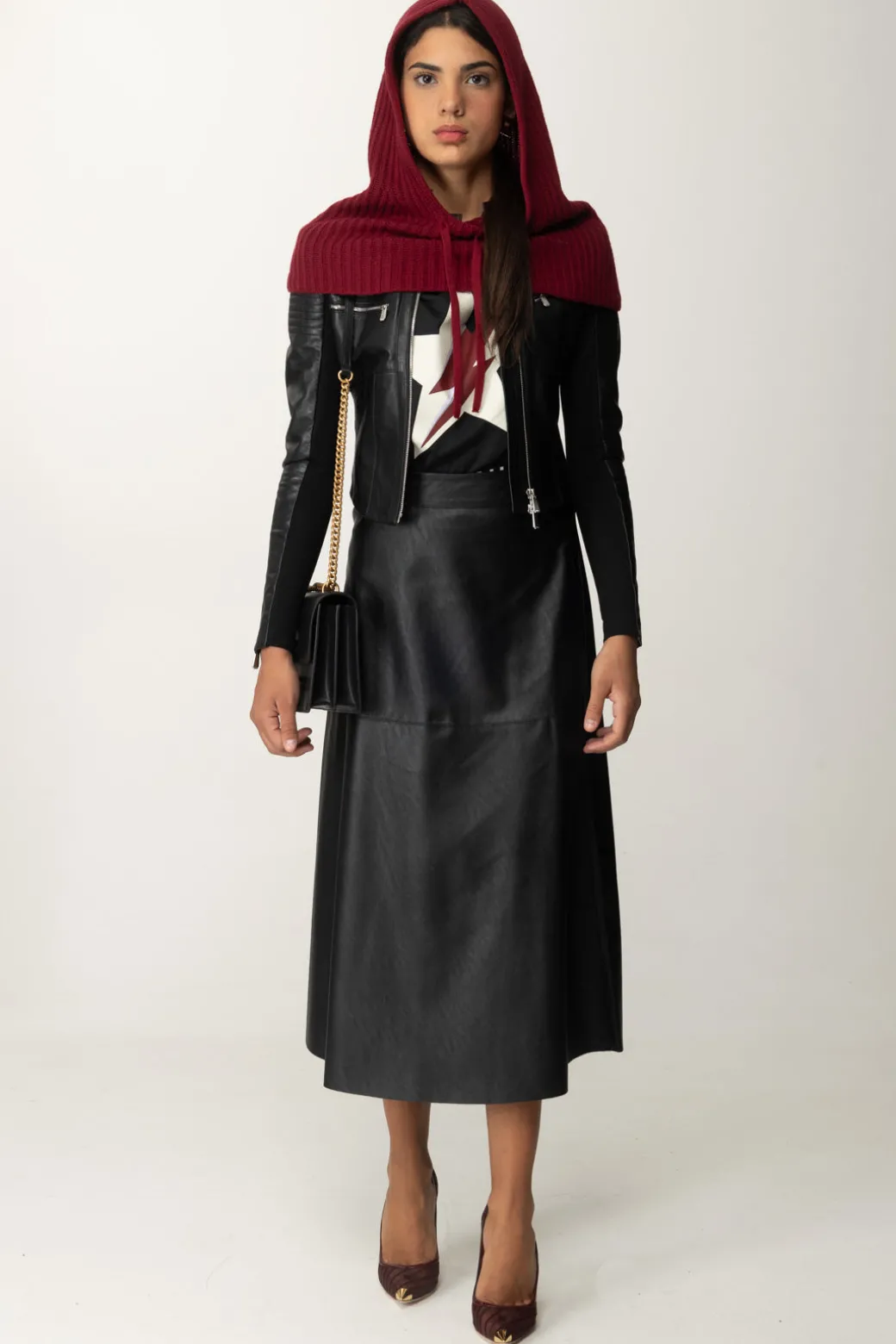 Pinko T-shirt con Stampa Stella e LogoNERO/BIANCO/ROSA