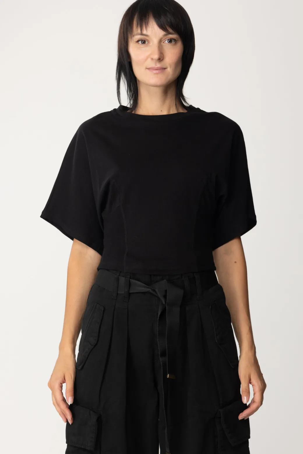 Pinko T-shirt Corta con Maniche AmpieNERO LIMOUSINE