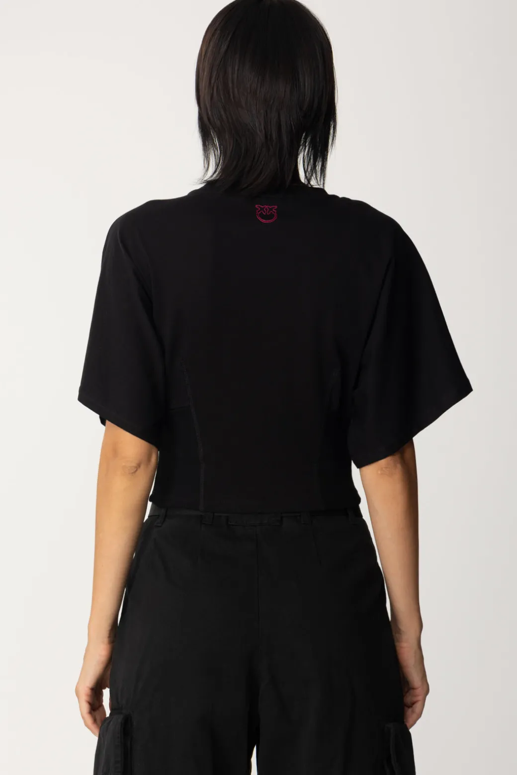 Pinko T-shirt Corta con Maniche AmpieNERO LIMOUSINE