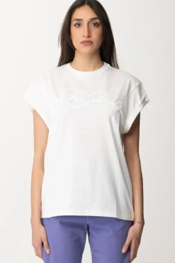 Pinko T-shirt Stampa Love TelestoBIANCO-BIANCANEVE