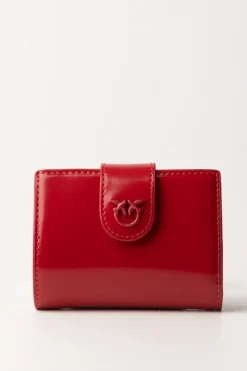 Pinko Wallet In Pelle LucidaROSSO-BLOCK COLOR
