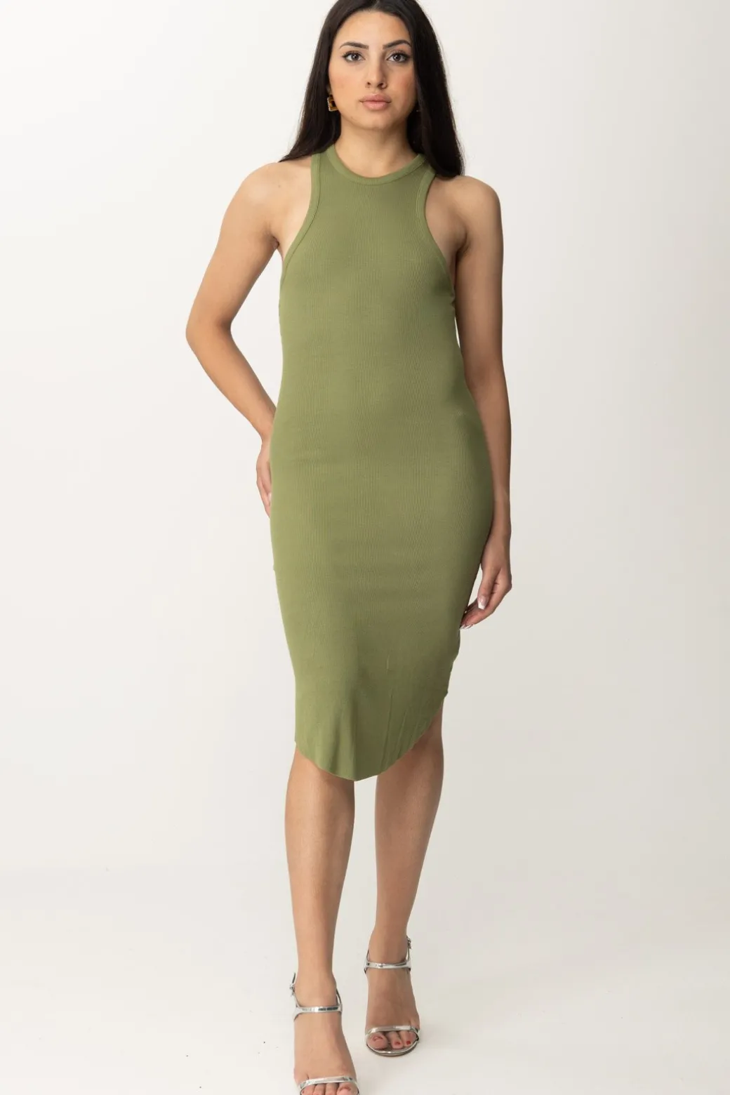 Replay Abito a Costine Midi AderenteLIGHT MILITARY