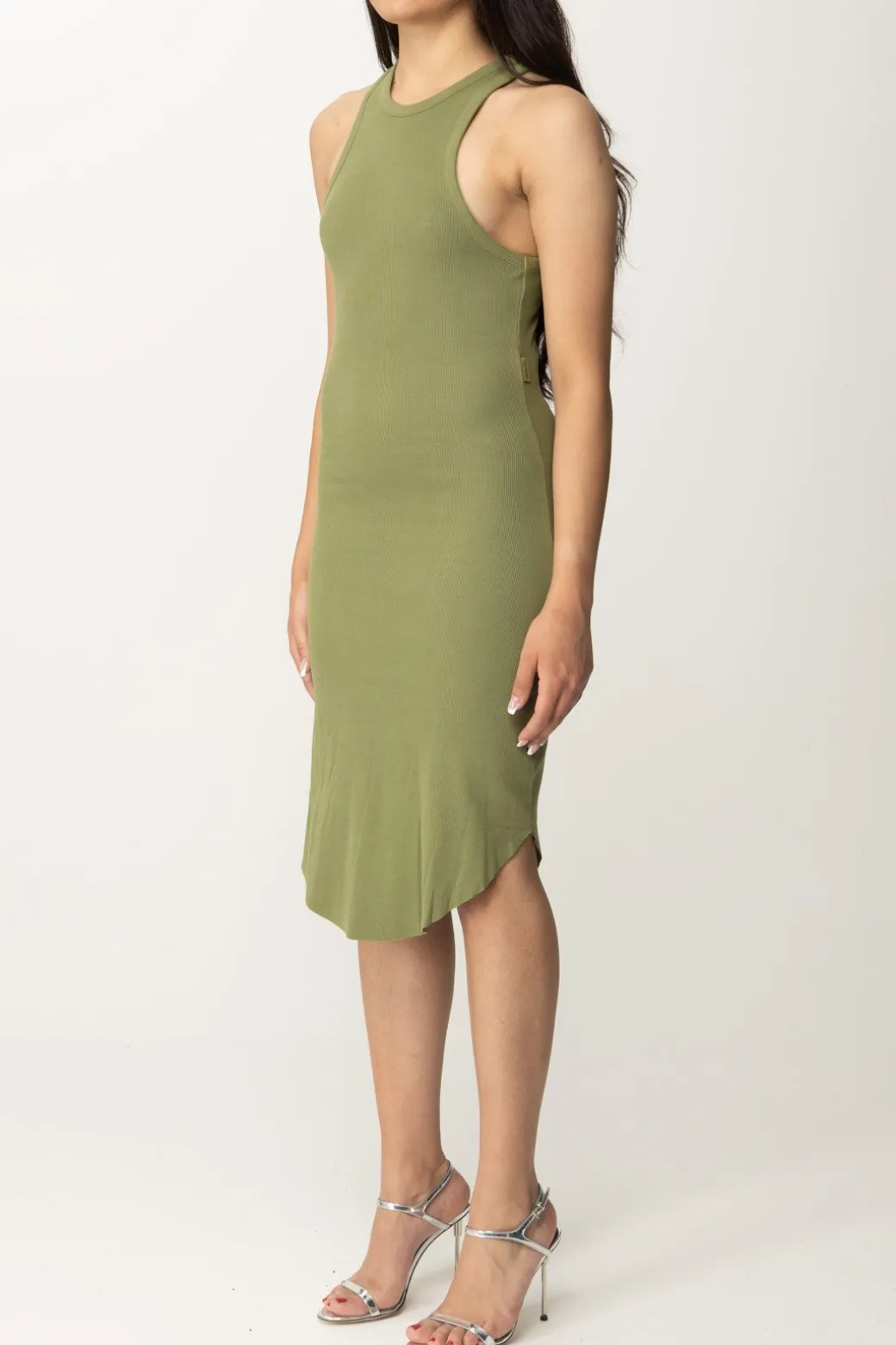 Replay Abito a Costine Midi AderenteLIGHT MILITARY