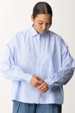 Replay Camicia Comfort Fit a RigheWHITE/BLUE