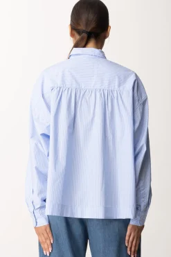Replay Camicia Comfort Fit a RigheWHITE/BLUE