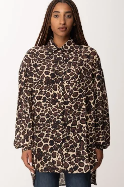 Replay Camicia con Stampa AnimalierBROWN/BLACK/SAND