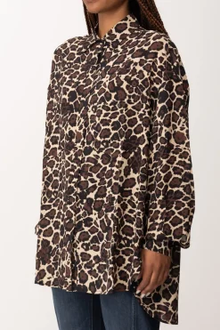 Replay Camicia con Stampa AnimalierBROWN/BLACK/SAND