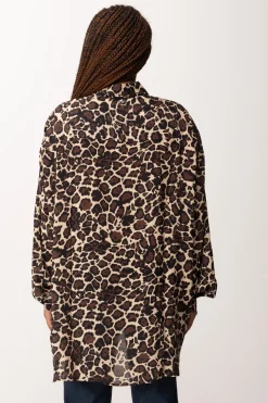 Replay Camicia con Stampa AnimalierBROWN/BLACK/SAND