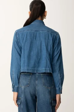 Replay Camicia Crop In DenimMEDIUM BLUE