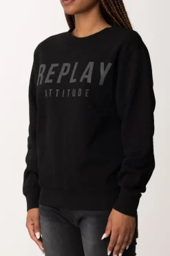 Replay Felpa con Stampa LogoBLACK