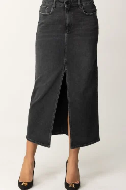 Replay Gonna Midi In Jeans con Spacco FrontaleBLACK