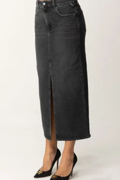Replay Gonna Midi In Jeans con Spacco FrontaleBLACK