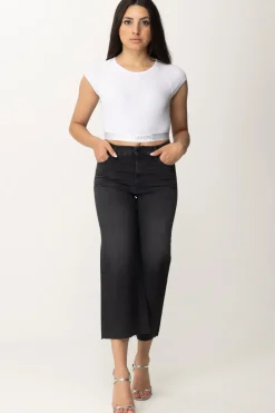 Replay Jeans Crop Wide LegBLACK