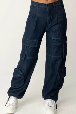 Replay Pantaloni Cargo In JeansDARK BLUE