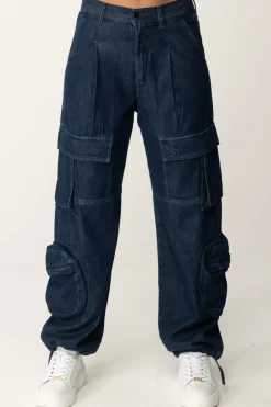 Replay Pantaloni Cargo In JeansDARK BLUE