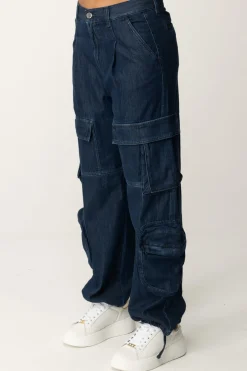 Replay Pantaloni Cargo In JeansDARK BLUE