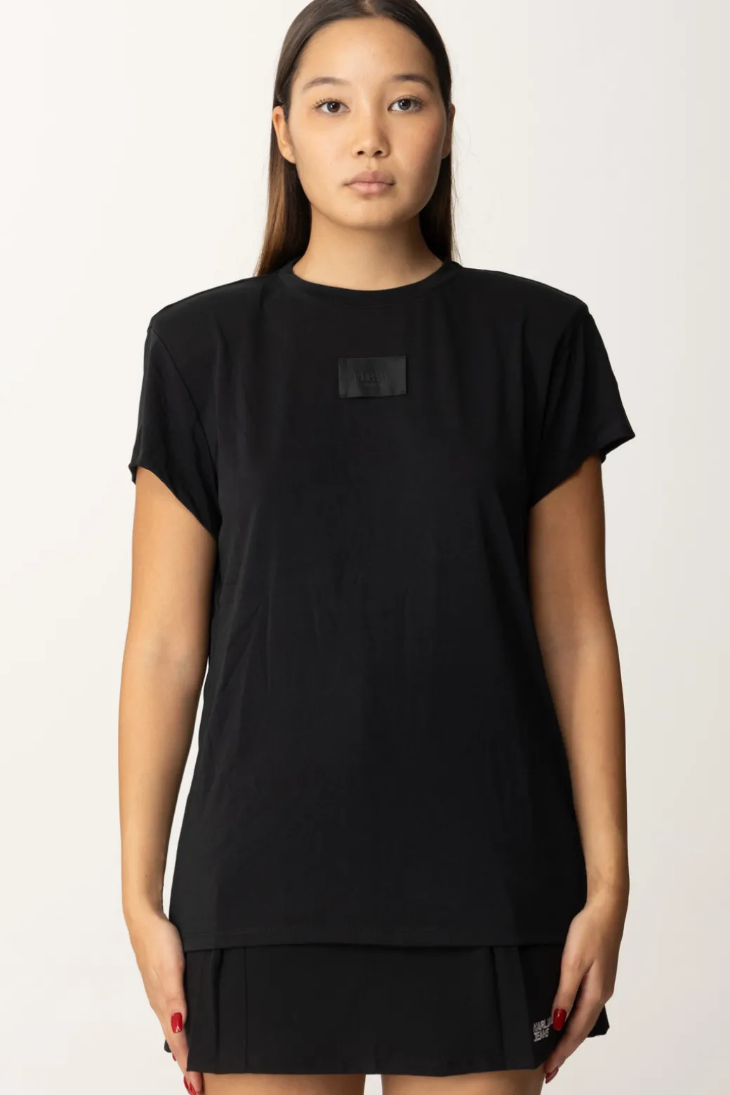 Replay T-shirt Girocollo con Etichetta LogoBLACK