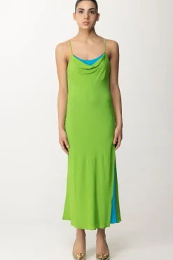 Semicouture Abito Bicolore In Crepe De Chine AdelinaLINFA / SUMMER