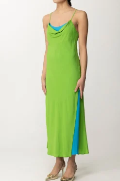 Semicouture Abito Bicolore In Crepe De Chine AdelinaLINFA / SUMMER