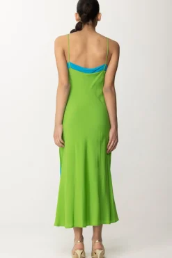 Semicouture Abito Bicolore In Crepe De Chine AdelinaLINFA / SUMMER