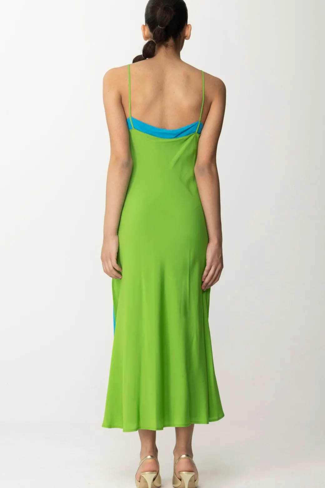 Semicouture Abito Bicolore In Crepe De Chine AdelinaLINFA / SUMMER